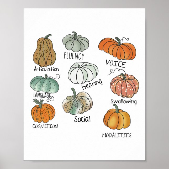 Speech Therapy Squad Pumpkin Fall Halloween Thanks Poster (Front)