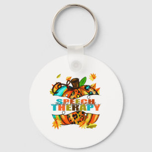Speech Therapy Thankful Grateful Blessed Autumn Fa Keychain