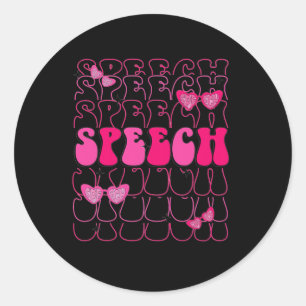 Speech Therapy Therapist Valentine Slp Speech Path Classic Round Sticker