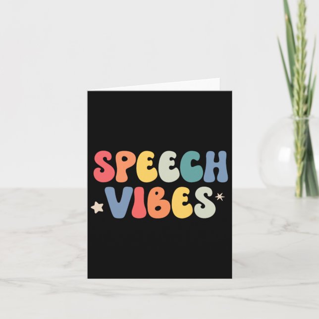 Speech Therapy Vibes Language Pathologist School S Card (Front)
