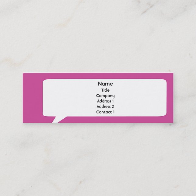 Speechbox - Skinny Mini Business Card (Front)