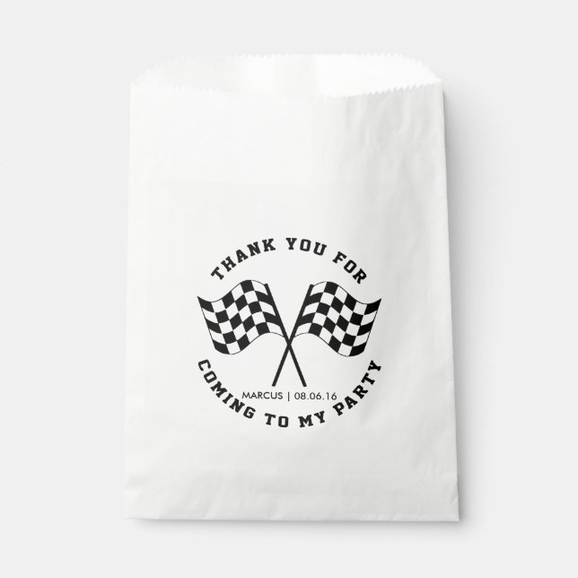 Speed and Adventure Race Birthday Favour Bag (Front)