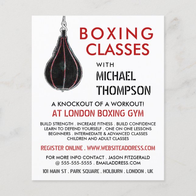 Speed Ball, Boxing Class Advert Flyer (Front)