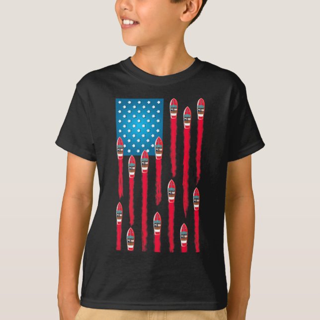 Speed Boat Flag Design  T-Shirt (Front)