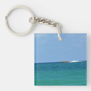 Speed Boat, Fort Lauderdale, Florida Keychain