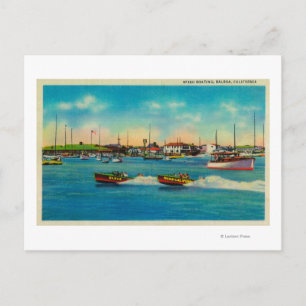 Speed Boating in Balboa, CaliforniaBalboa, CA Postcard