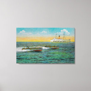 Speed Boating in Catalina Island, California Canvas Print