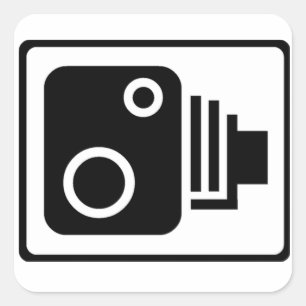 Speed Camera Symbol Square Sticker
