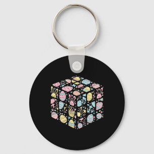 Speed Cube Bunny Easter Egg Easter Day Boys Mens K Keychain