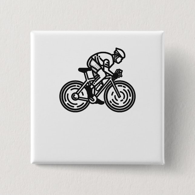 speed cyclist 2 inch square button (Front)
