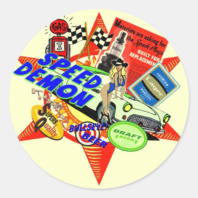 Speed Demon Baby Boomer Classic Round Sticker (Front)