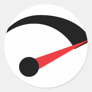 speed fast needle indicator classic round sticker
