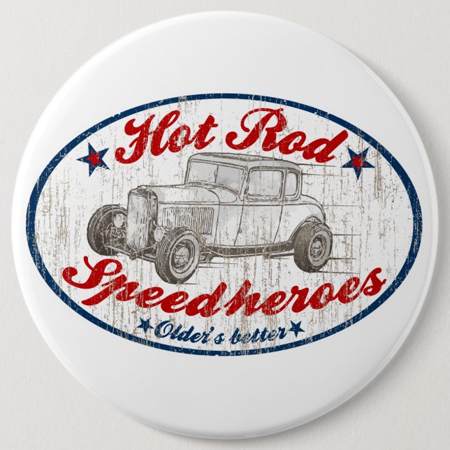 Speed heroes 6 inch round button (Front)
