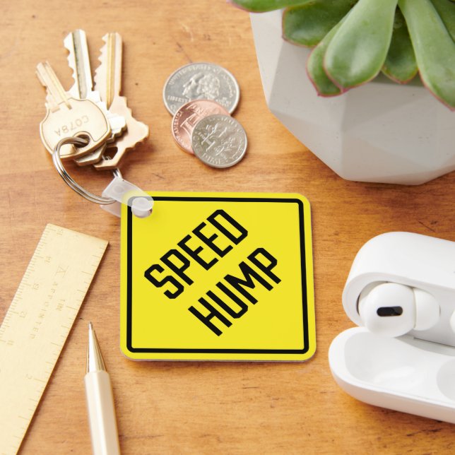 Speed Hump Metal Square Keychain (Desk)