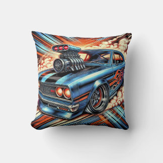 Speed in Motion Modern Home Decor 70's Throw Pillow