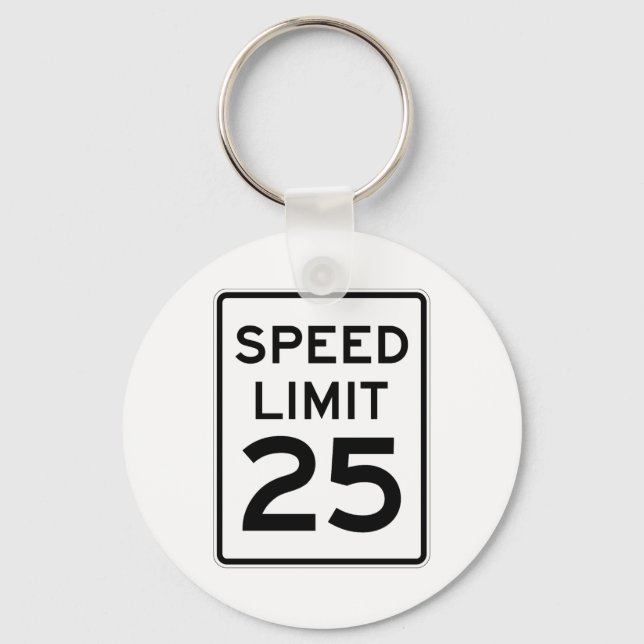 Speed Limit 25 MPH Sign Keychain (Front)