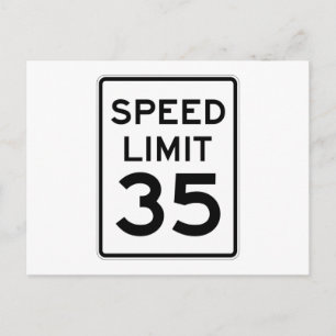 Speed Limit 35 MPH Sign Postcard