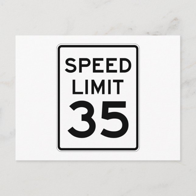 Speed Limit 35 MPH Sign Postcard (Front)