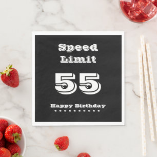 Speed Limit 55/Happy Birthday - Paper Napkin