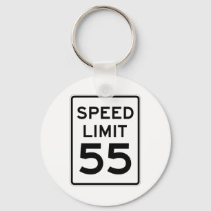 Speed Limit 55 MPH Sign Keychain