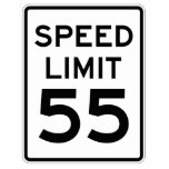 Speed Limit 55 MPH Sign Standing Photo Sculpture<br><div class="desc">Speed Limit 55 MPH Sign</div>