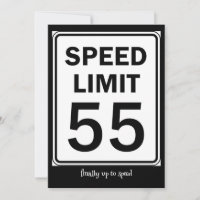 Speed Limit 55 Sign Birthday Party