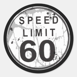 Speed Limit 60 Grungy Sticker