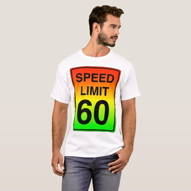 Speed Limit 60 Sign with Stoplight Colours T-Shirt (Front Full)