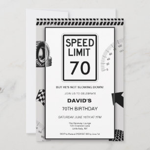Speed Limit 70th Birthday Invitation