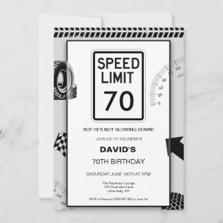 Speed Limit 70th Birthday Invitation