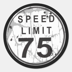 Speed Limit 75 MPH Grungy Sticker