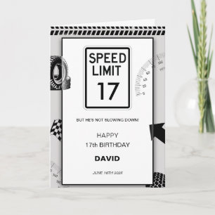 Speed Limit Boy's 16th Birthday Card