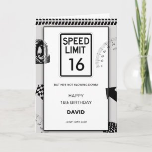 Speed Limit Boy's 16th Birthday  Card