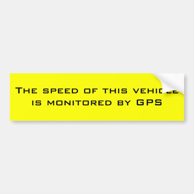Speed limit bumper sticker (Front)