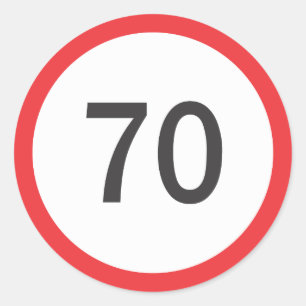 Speed limit seventy classic round sticker