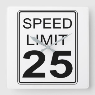 Speed Limit Square Wall Clock