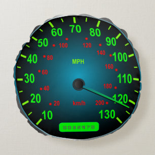 Speed Lover Speedometer I Love Speed Round Pillow