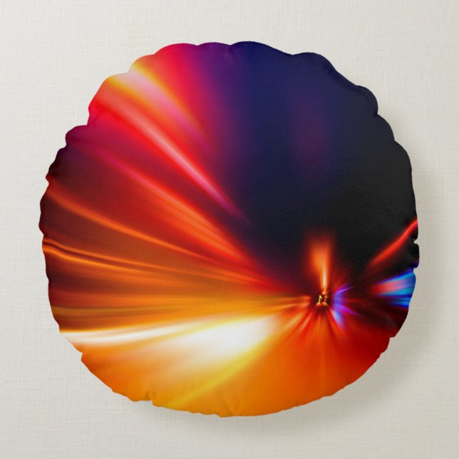 speed on night roadabstract,background,motion,blur round pillow (Front)
