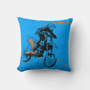 Speed Racer - Motocross Racer Ceramic Ornament Throw Pillow