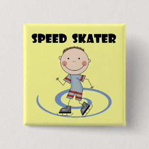 Speed Skater - Boy Tshirts and Gifts 2 Inch Square Button
