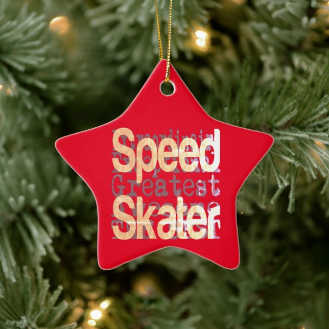 Speed Skater Extraordinaire Ceramic Ornament (Tree)