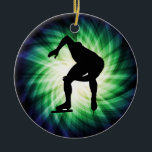 Speed Skater Gift Ceramic Ornament<br><div class="desc">You will love this futuristic glowing neon green & blue Cool Speed Skater Gift design. Great for personalized gifts! Available on tee shirts, smart phone cases, mousepads, keychains, posters, cards, electronic covers, computer laptop / notebook sleeves, caps, mugs, and more! Visit our site for a custom gift case for Samsung...</div>