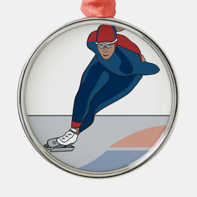 speed skater metal ornament (Front)