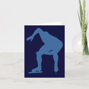 Speed Skater Silhouette Note Cards