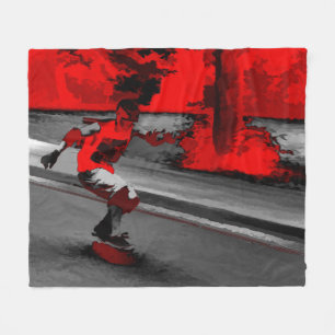 Speed Skater  -  Skateboarder Fleece Blanket