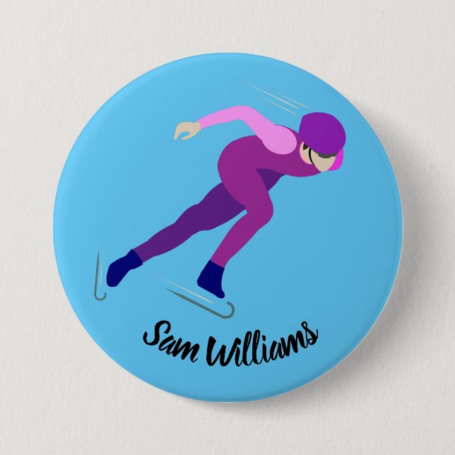 Speed Skating 3 Inch Round Button (Front)