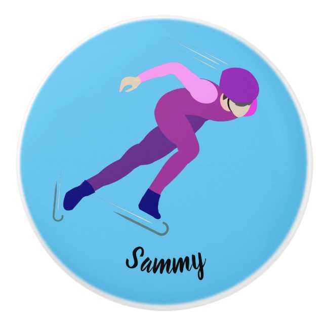 Speed Skating Ceramic Knob (Front)
