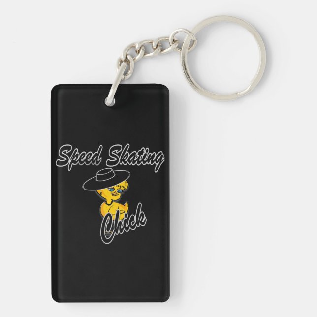 Speed Skating Chick #4 Keychain (Back)
