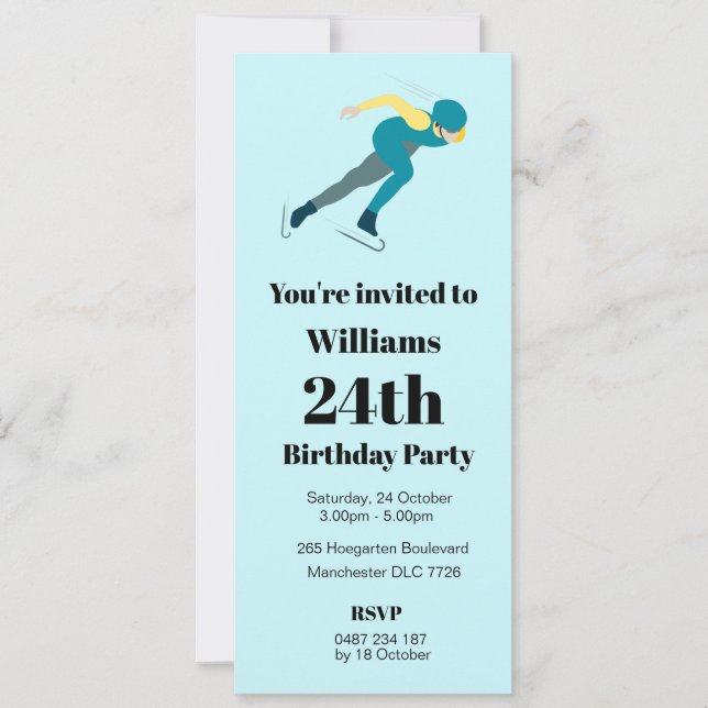 Speed Skating Invitation (Front)