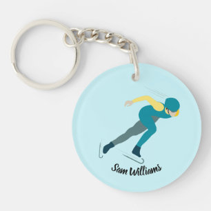 Speed Skating Keychain